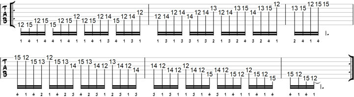 Pentatonic Scale IV Exercise 27 Steps of four