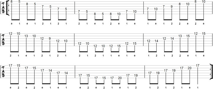 Pentatonic Scale I to V Exercise 38