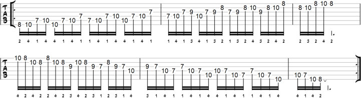 Pentatonic Scale II Exercise 9 Steps of four