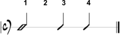 A half note and two quarters