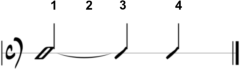 A half note tied to a quarter note