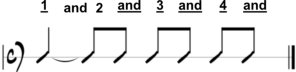 A tied quarter note